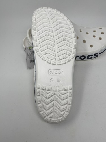 Crocs Bayaband Clogs Men's pick Pick Size White/Navy NEW - Picture 8 of 9