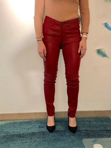 Luxury Trousers Leather Lamb Red 