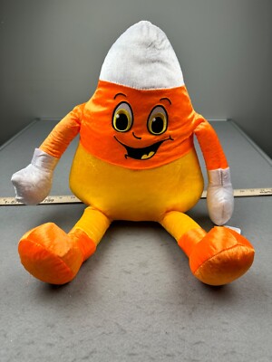 Toy Factory 14'' Stuffed Plush Halloween Candy Corn with Embroidered Face