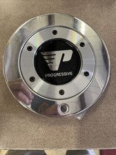 Tapa central de rueda personalizada cromada/metal Progressive Wheels (1 tapa). Artículo #6