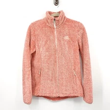 The North Face Women Size Small Jacket Red Osito Fleece Coat Zip Front Sherpa