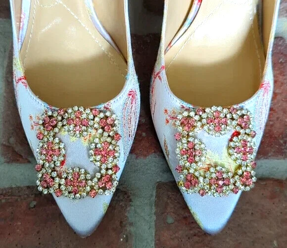 Zapatos de salón J. Renee para mujer Bilboa marfil/crema pedrería 11 W floral jardín Foto 3 de 4