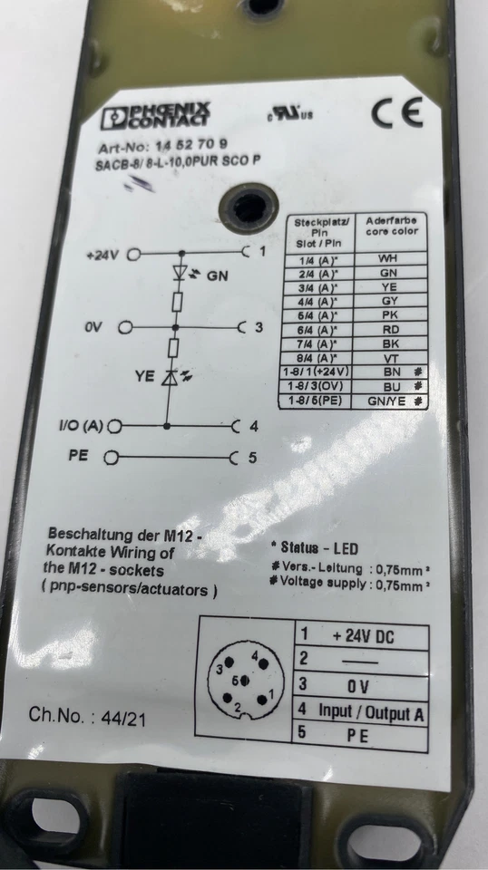 Phoenix Contact SACB-8/8-L-10, 0PUR SCO P Sensor/Actuator Box 8-Receptacle - Image 3 of 4