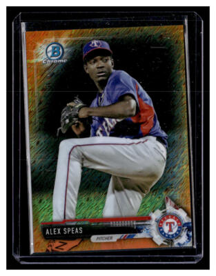 2017 Bowman #BCP68 Alex Speas Texas Rangers  Chrome Prospects Orange Shimmer