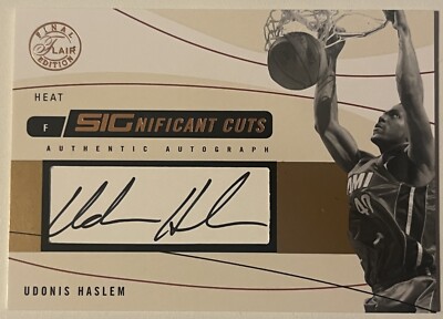 2003-04 FLAIR FINAL EDITION UDONIS HASLEM SIGNIFICANT CUTS SP ROOKIE AUTO #6/76
