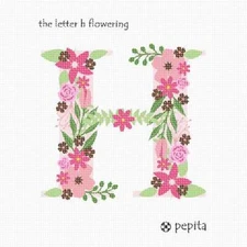 The Letter H Flowering Needlepoint Kit or Canvas