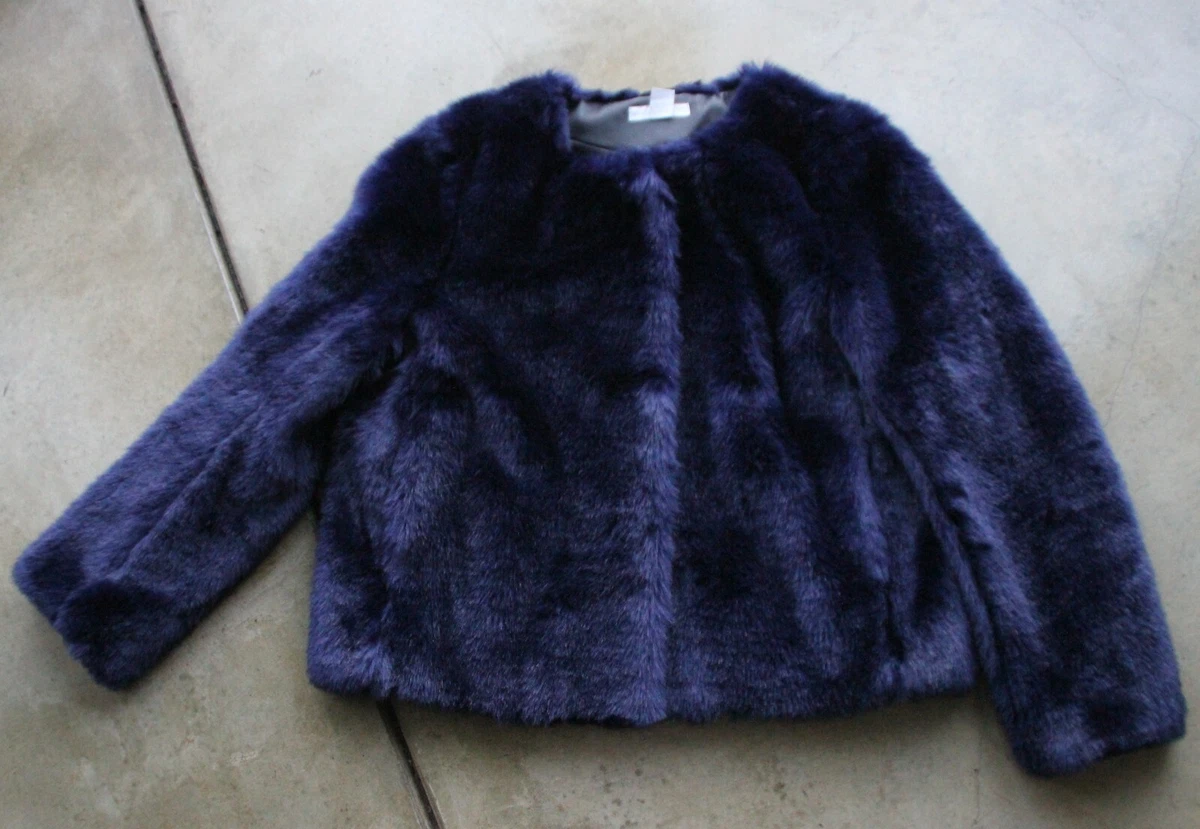 Blue fur coat h&m cheap