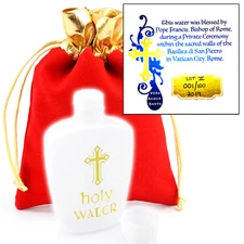 60ml Holy Water Portable Vial Font ✞ Blessed by Pope Francis Authentic Catholic+