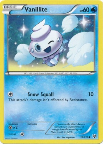 Pokemon - Vanillite - 35/135 - Common - BW Plasma Storm - NM