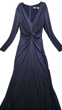 Lauren Ralph  Womens Twisted Long-Sleeve Go Lighthouse Navy Size 10 dress   D238