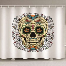 Skeleton Brown Editing 3D Shower Curtain Waterproof Fabric Bathroom Decoration
