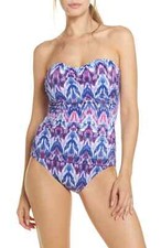  149 Womens Tommy Bahama Bandeau Tie Dye One-Piece Swimsuit Size 6 DEFECT 
