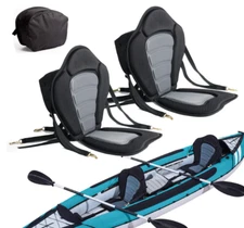 2 Pack Deluxe Padded Kayak Seat with Backrest & Storage Bag, SUP Canoe Board Sup