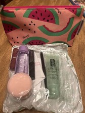 New Clinique 7 piece Makeup Gift Set GWP Bag Tote Donald X Eye Liner Smart