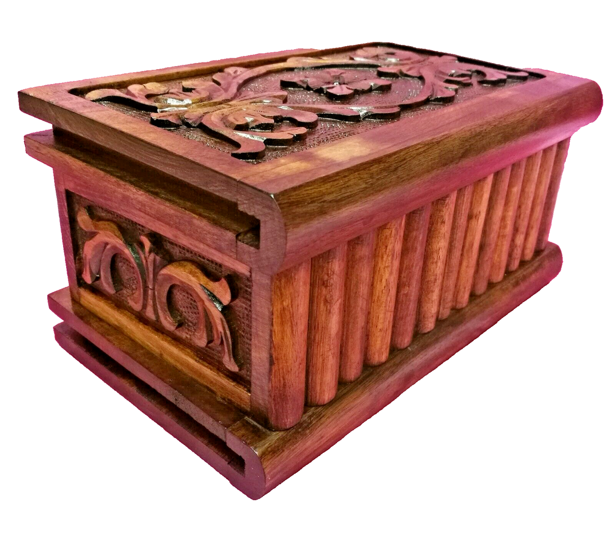 TURKISH PUZZLE MAGIC TRICK SECRET JEWELERY BOX CASE WOOD PANDORA