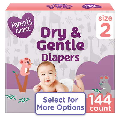 Parent's Choice Dry & Gentle Diapers Size 2 Disposable 144-240 Ct Leak Barrier