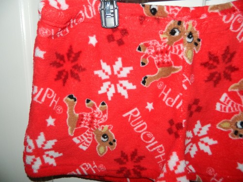 NWOT RUDOLPH RED NOSED REINDEER Plush CHRISTMAS Pajama Lounge Shorts* XL 16 18 - Picture 2 of 2