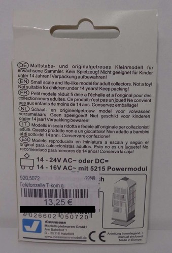 Viessmann H0 5072 Telekom Telefonzelle LED beleuchtet NEU & OVP - Picture 2 of 3
