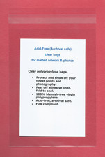 100 - 5X7 Acid-Free Archival safe clear bags for artwork and photos