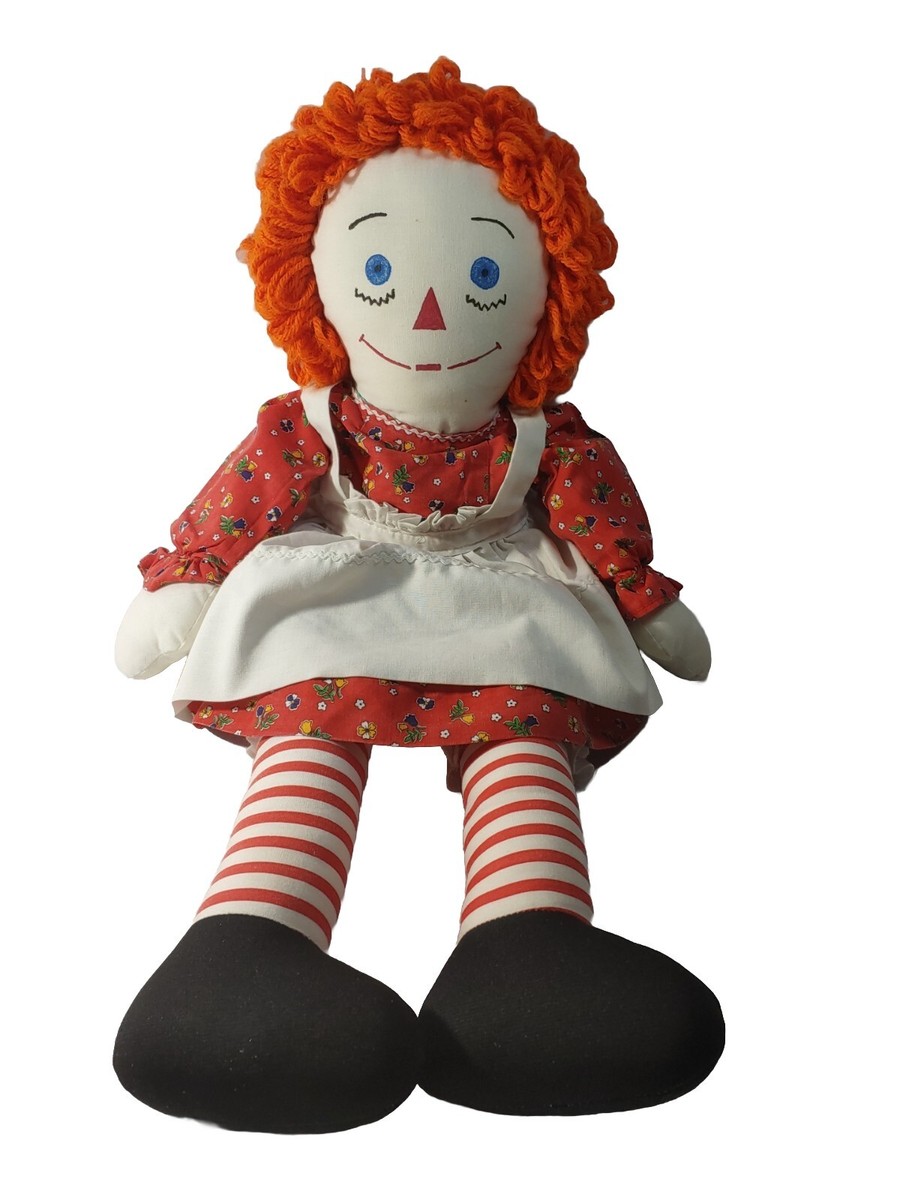 Collector's Item Raggedy Ann Doll Medium Red Dress w White Apron