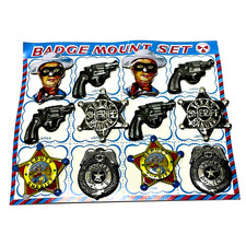 Vintage Lot of 12 Tin Metal Brooch Lone Ranger Badge Pins Made in Japan