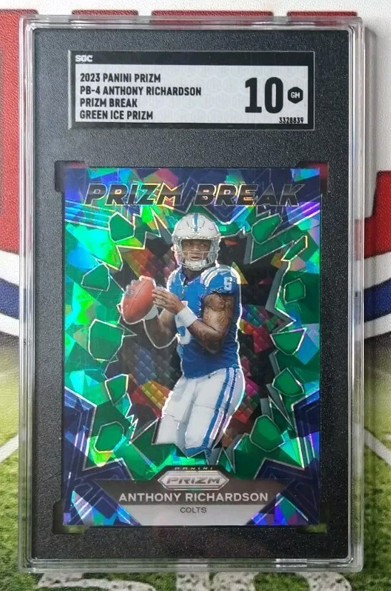 2023 Prizm Anthony Richardson Prizm Break Green Ice SGC 10 GEM RC Colts Rookie