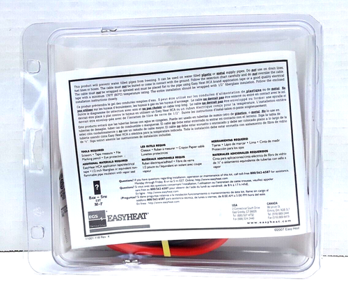 Cable de protección contra congelación de tubería de agua eléctrica Easy Heat de 6 pies de largo nuevo - Imagen 2 de 6