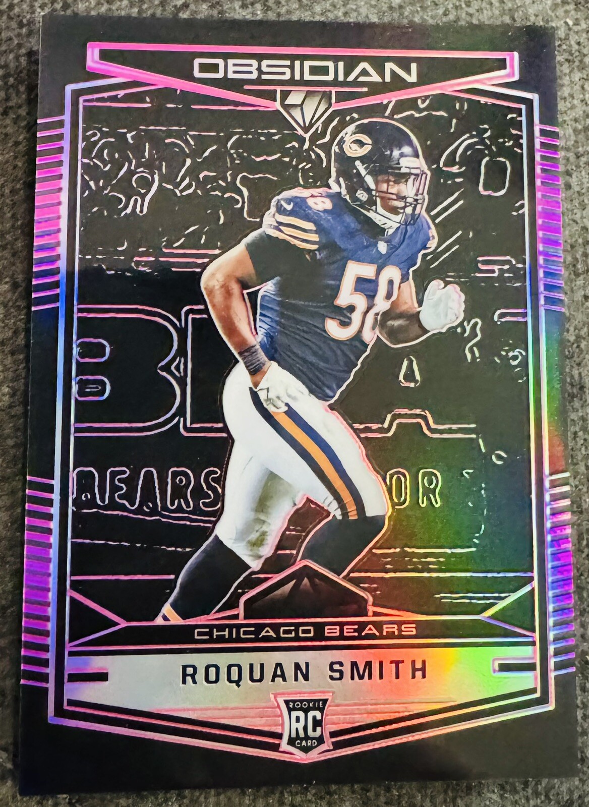 Roquan Smith 2018 Panini Obsidian #143 Purple Rookie Card RC /75 Bears Ravens