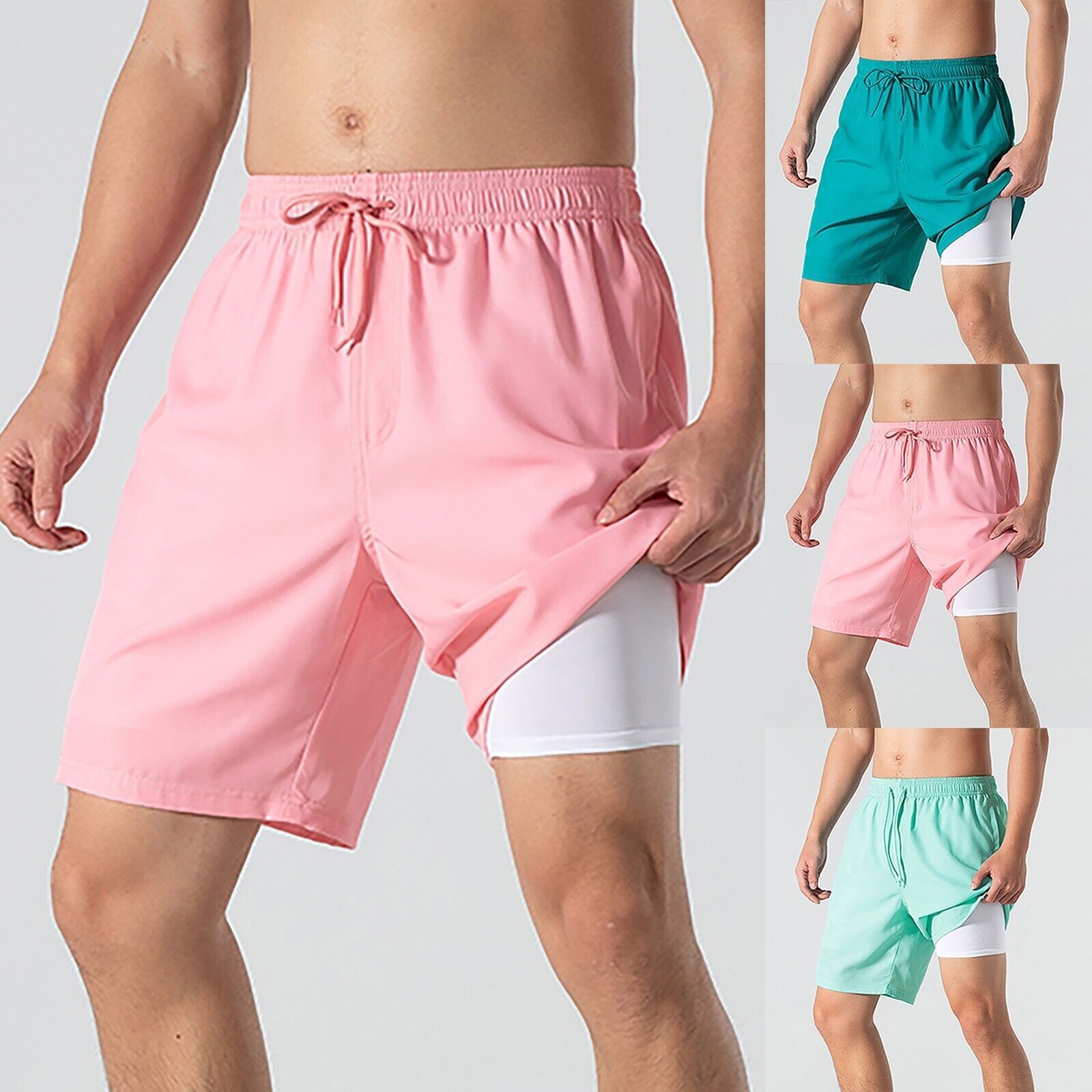 Shorts Men's Summer Quarter Pants Loose Seaside Vacation Swimming Sports Trunks-image