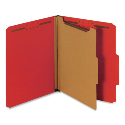 Universal 10203 Pressboard Classification Folders - Letter, Red (10/BX) New