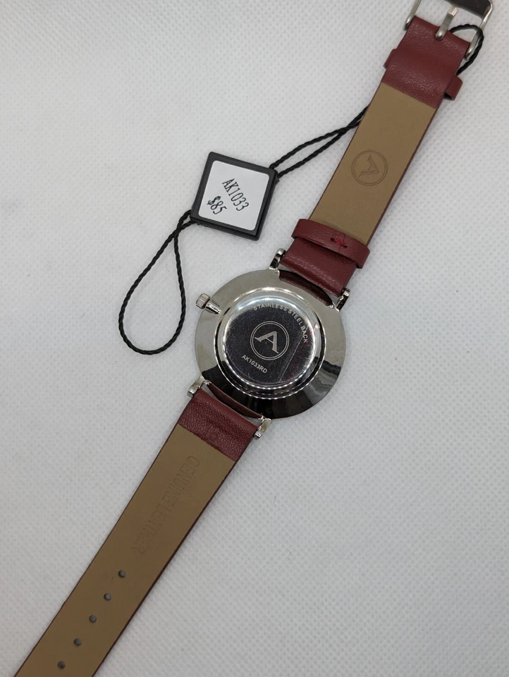 AKRIBOS XXIV AK1033 Cuero Genuino Cuarzo Analógico Reloj Mujer Batería Nueva Foto 2 de 4