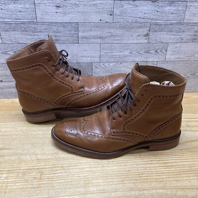 Johnston & Murphy Brown Leather Wingtip Boots Vintage Johnston & Murphy Wingtip Boots Brown Leather Brogue  main image 3