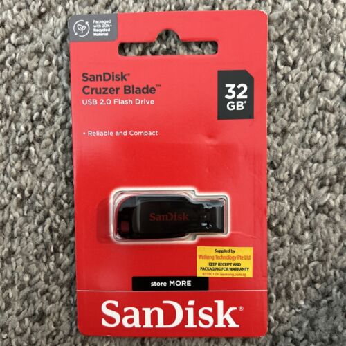 SanDisk Cruzer Blade 32GB USB 2.0 Flash Drive Thumb Memory Stick Pen SCDZ50 32G - Afbeelding 1 van 1