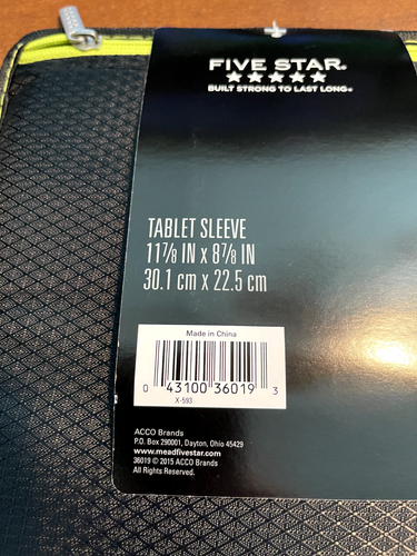 tablet sleeve five star black - Picture 3 of 3
