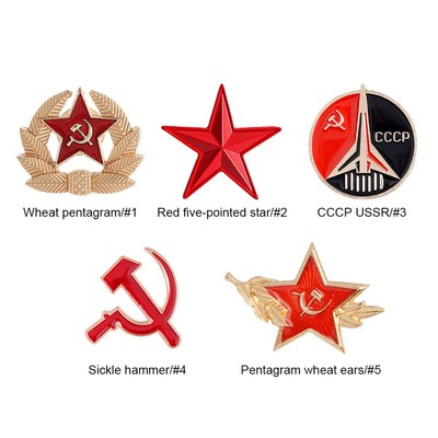 CCCP USSR Symbol Enamel Brooches Former Soviet Union Communism Lapel Pins
