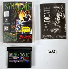 SYNDICATE - Atari Jaguar 64 Bit - 1994 - PREVIOUS GAME RENTAL - Cut Box in Case