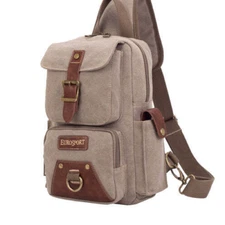 EuroSport Cargo Sling Bag  Canvas PUTTY Color B431  Rucksack Travel Sport School