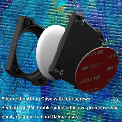 Airtag Holder Solid Air Tag Case with Adhesive Sticker, Hidden Stick on Mount - Picture 3 of 6