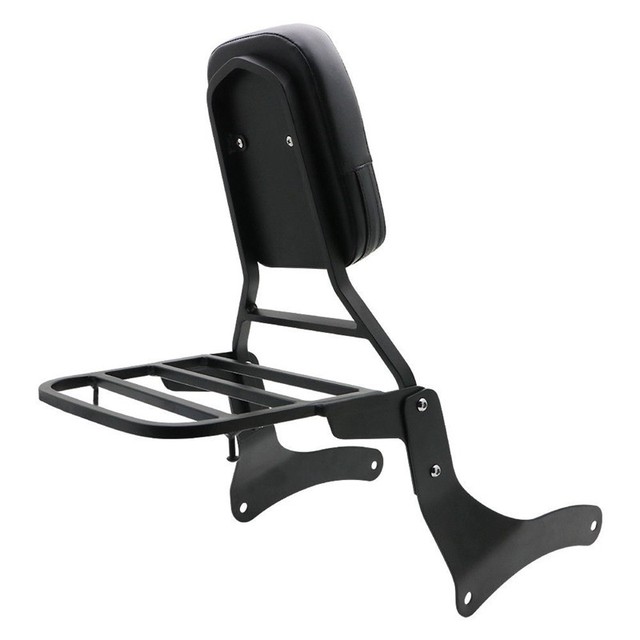 Black Backrest Sissy Bar Luggage Rack For Kawasaki Vulcan VN 900