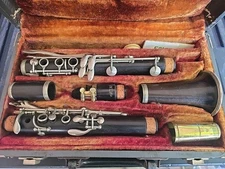 Vintage Marcel Deleau Wood Bb Soprano Clarinet Made In France 1940s 1950s 