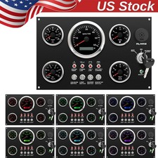 5 Gauge Set With Instrument Panel Tachometer 6000rpm For Marine Boat Waterproof