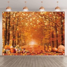 7x5ft Fall Photography Backdrop Autumn Maple Leaves Pumpkin 7 apos;x5 apos;