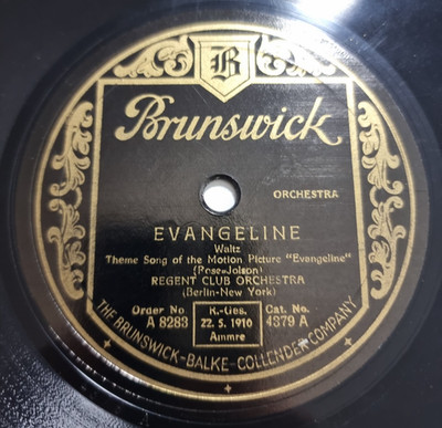 Regent Club Evangeline / Castlewood Wonderful You Brunswick 4379 10'' Schellack
