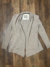Anthropologie Tokyo Map Beige Wool Cardigan Sweater Womens L Boho Structured
