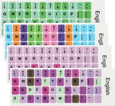 4PCS English Keyboard Replacement Letter Stickers Universal Multicolor 