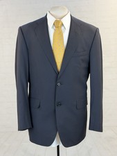 Oxxford Clothes Men's Navy Blue Super 100s Wool Blazer 40R 895 Two Button