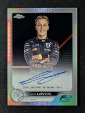 2022 Topps Chrome Formula 1 LIAM LAWSON Auto Signatures F2 Carlin #CAC-LL