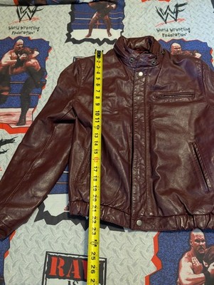 Vintage Oxblood Cafe Racer Leather Motorcycle Jacket YKK 38 Biker