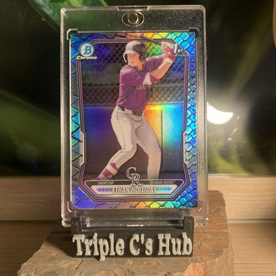 2026 1st Bowman Chrome Ethan Holliday BCP-1 Reptilian Refractor w/Case Centered