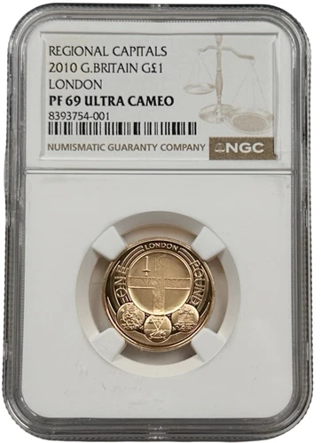 2010 Great Britain 1 Pound Gold London Regional Capitals NGC PF 69 UC 950 Made